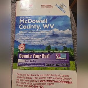 Frontier Phone Directory McDowell County WV